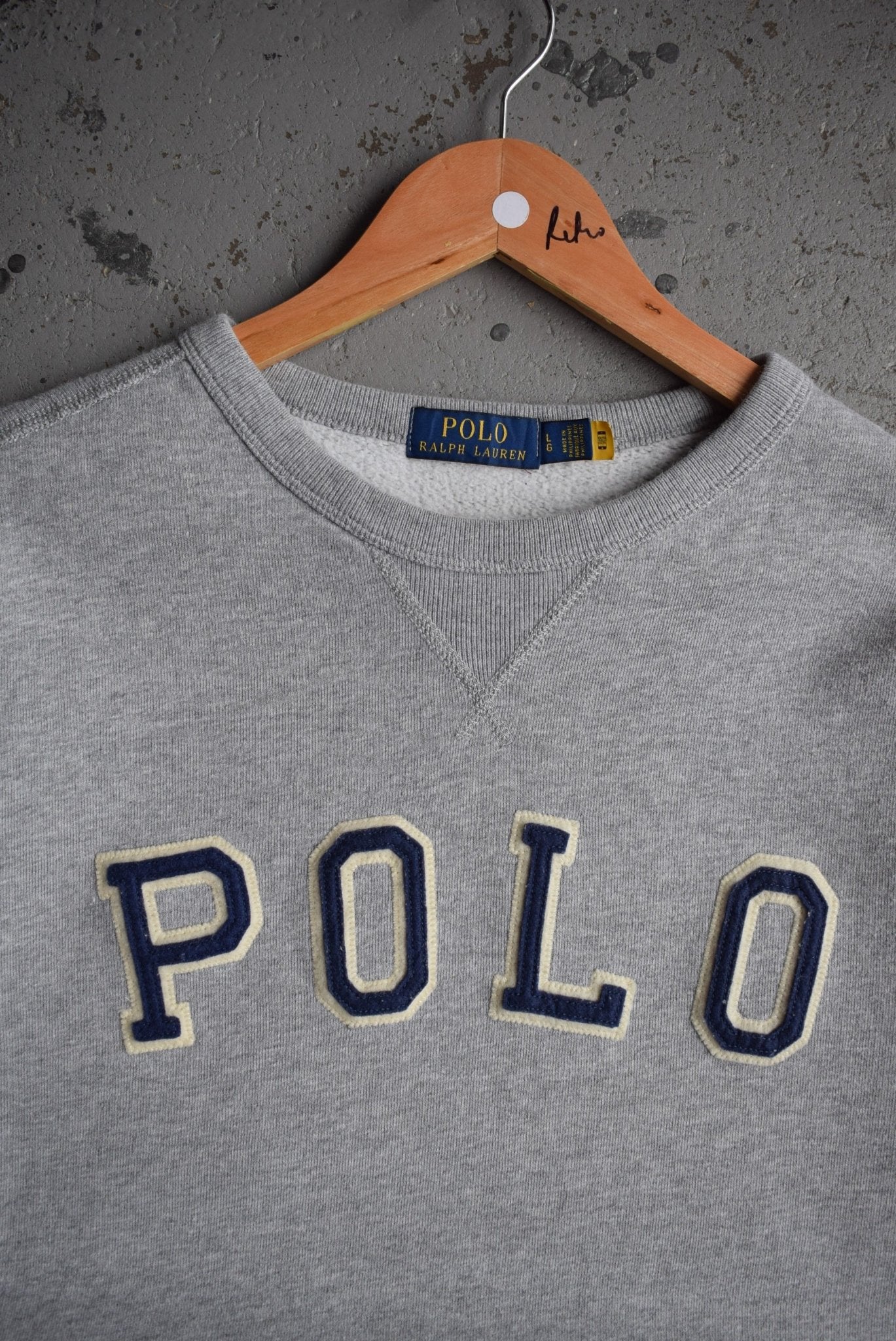 Vintage Polo Ralph Lauren Embroidered Spellout Crewneck (M/L) - Retrospective Store