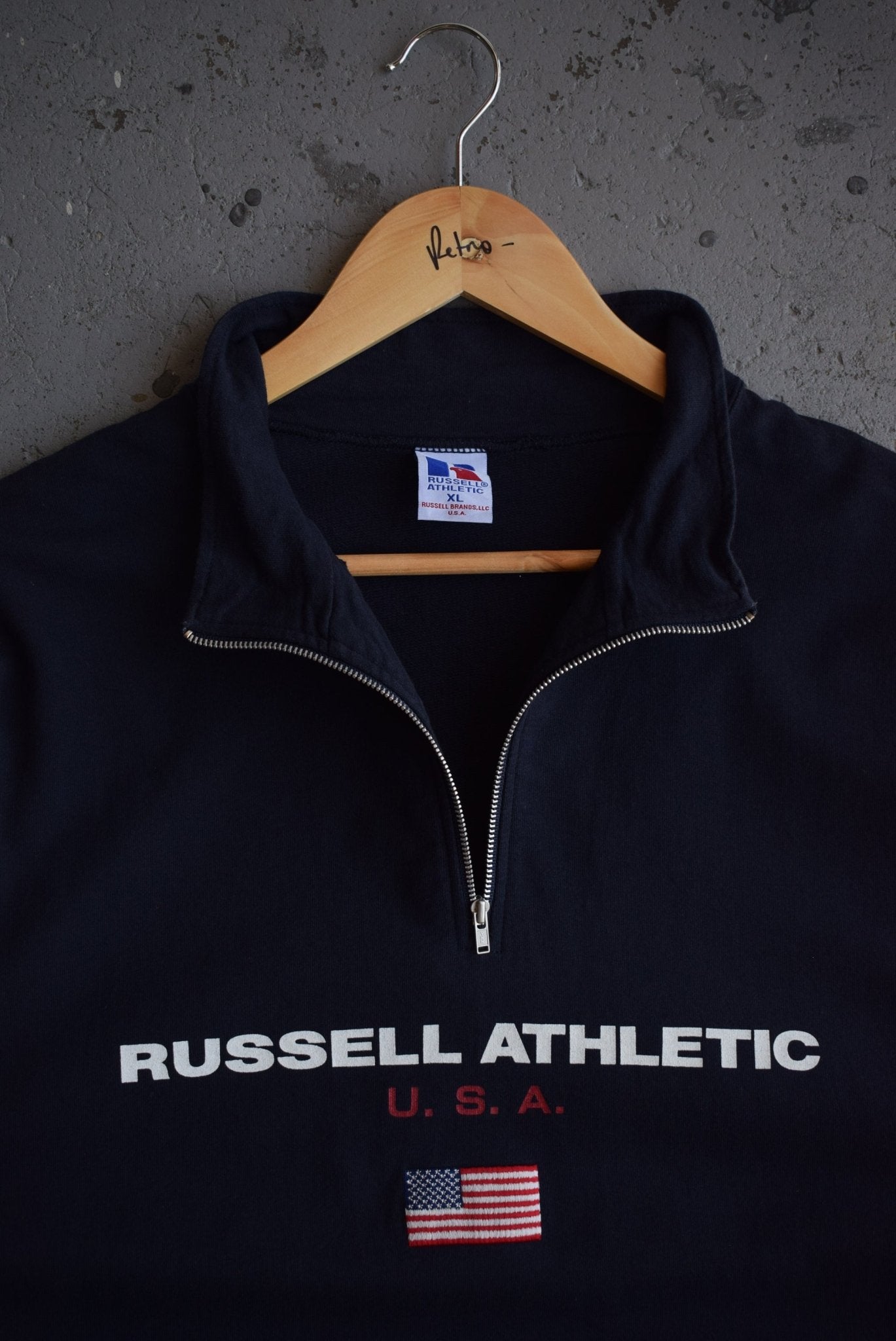 Vintage Russell Athletic USA Quarter Zip (L) - Retrospective Store