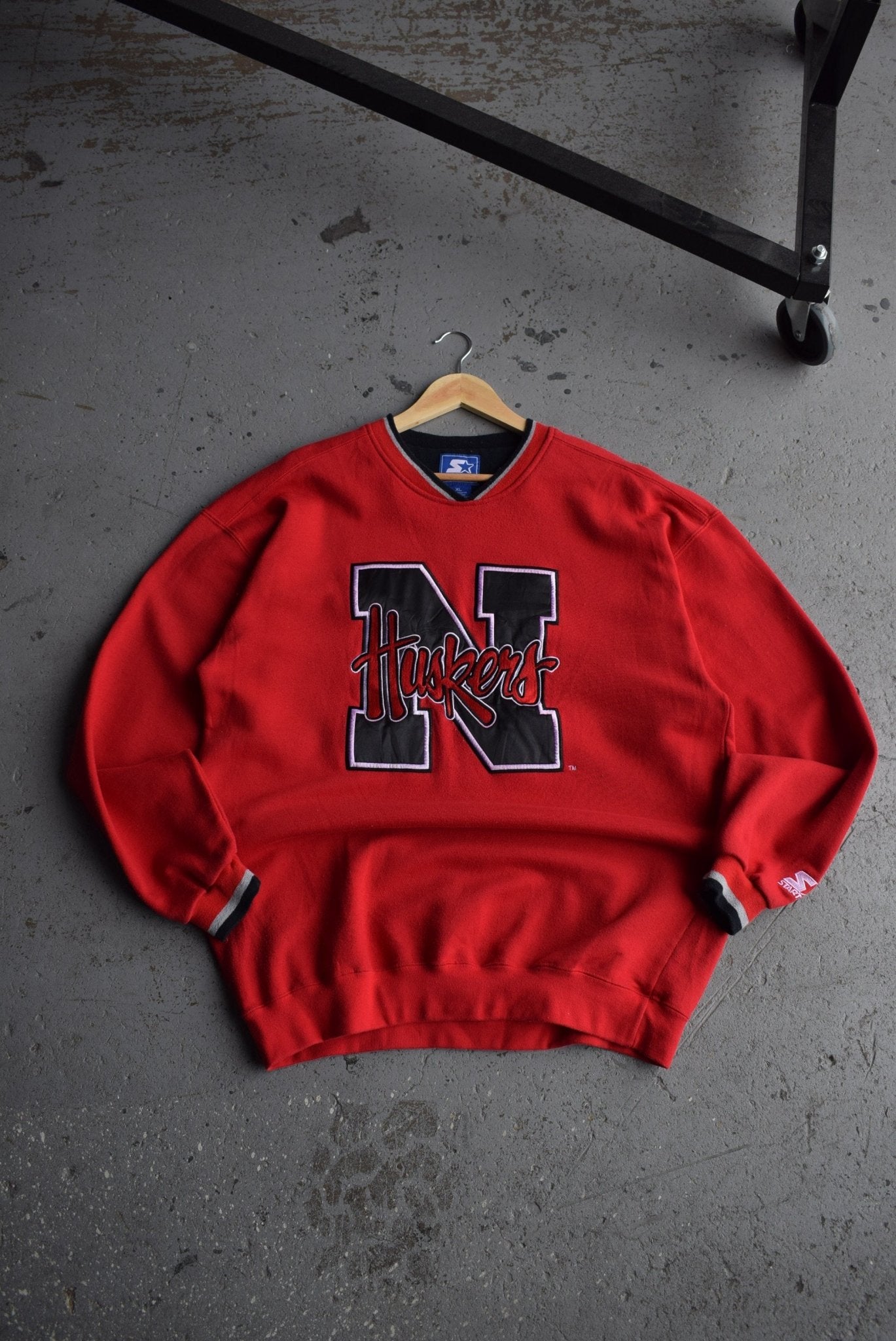 Vintage Starter x University of Nebraska Embroidered Crewneck (XXL) - Retrospective Store